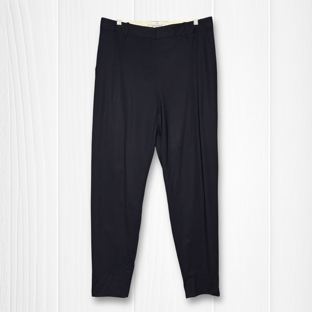 M.M.LaFleur Wool Blend Tapered Dress Pants Womens 10 Navy Blue